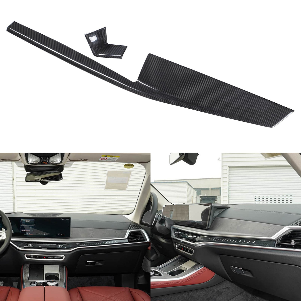 Real Carbon Fiber Center Console Dashboard Trim For BMW X5 G05 X6 G06 X7 G07 23+ 12