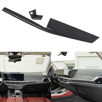 Real Carbon Fiber Center Console Dashboard Trim For BMW X5 G05 X6 G06 X7 G07 23+ 12