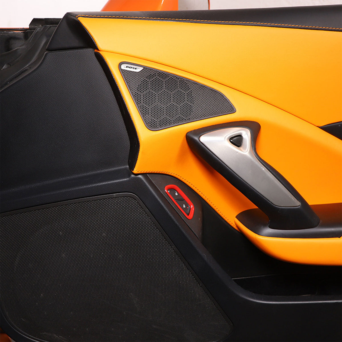 Sports Red ABS Interior Decoration Cover Trim Kit For Corvette C7 2014-19 - Styles 6-10 41