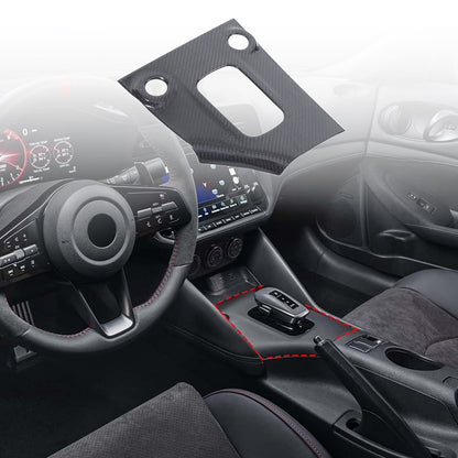 Real Carbon Fiber Gear Panel Base Trim Set For Nissan Z RZ34 400Z AT 23-2025 24