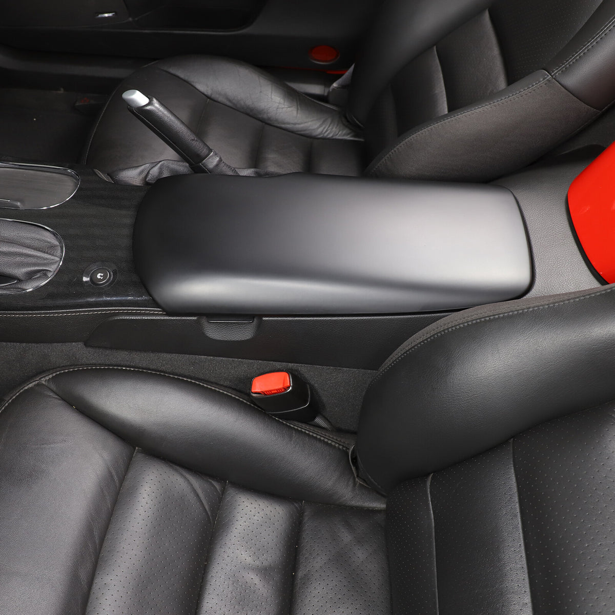 Matte Black Center Console Armrest Trim Cover For Corvette C6 2005-2013 US 10