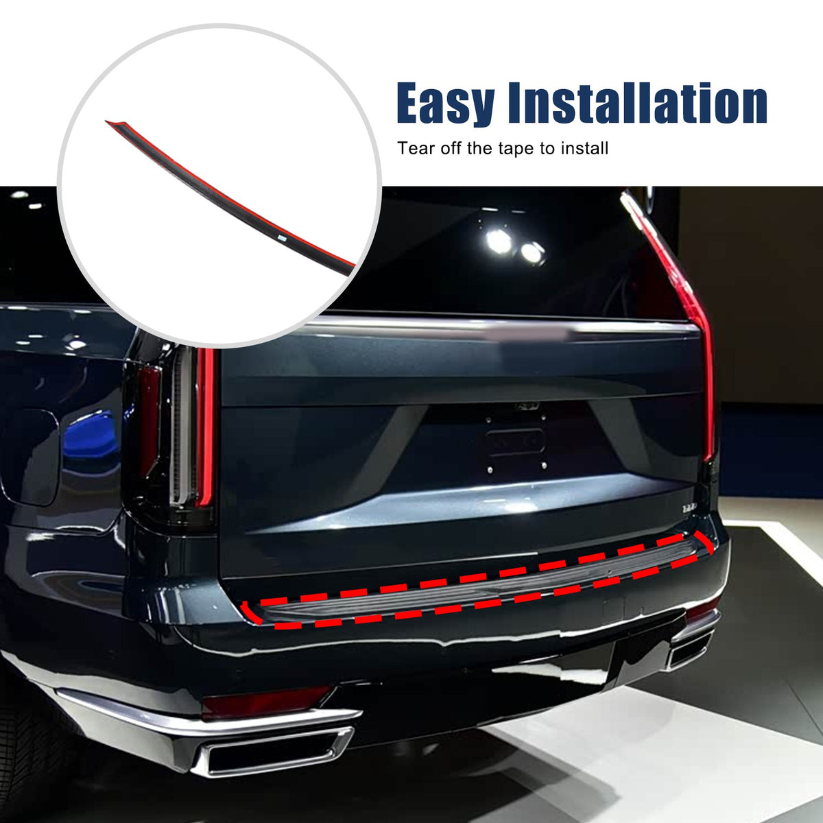 Real Carbon Fiber Rear Emblem Trim For Cadillac Escalade 2021-2023 3