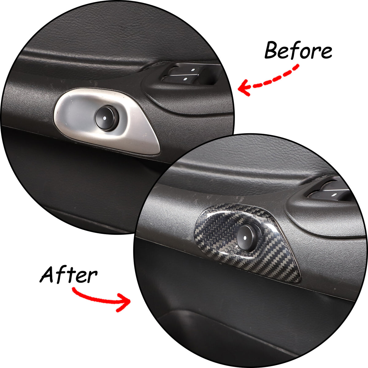 Real Dry Carbon Fiber Door Window Lift Switch Button Trim For Corvette C6 05-13 20