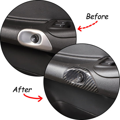 Real Dry Carbon Fiber Door Window Lift Switch Button Trim For Corvette C6 05-13 20