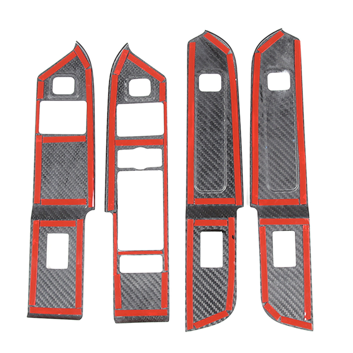 Red Carbon Fiber Window Lift Button Panel Cover Trim For LR Defender 110 20-24 10