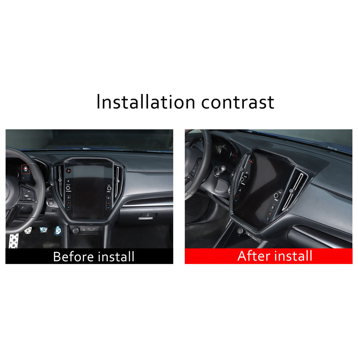 Real Carbon Fiber Center Navigation Screen Trim Cover For Subaru WRX VB 2022-24 17