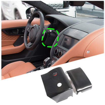 ABS Carbon fiber Steering Wheel Base Trim Cover For Jaguar F-TYPE 2013-2024 10