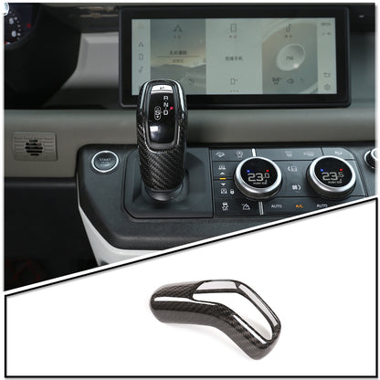For Land Rover Defender 110 2020-21 Real Carbon Fiber Gear Shift Head Cover Trim 1