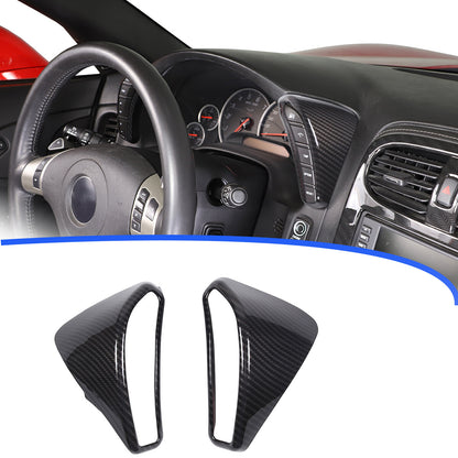 ABS Carbon Fiber Dashboard Button Air Outlet Frame Set For Corvette C6 05-13 US 3
