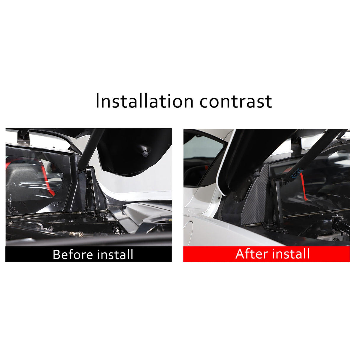 Matte Carbon Fiber Engine Bay Window Glass Side Trim Cover For Corvette C8 20-26 18