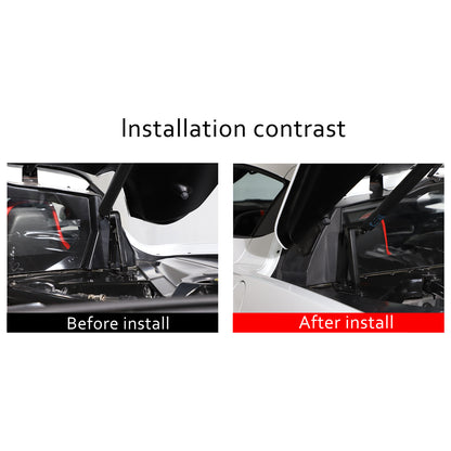 Matte Carbon Fiber Engine Bay Window Glass Side Trim Cover For Corvette C8 20-26 18