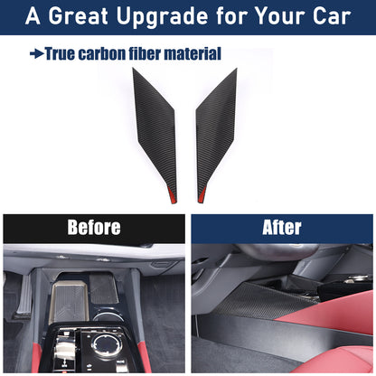 Real Carbon Fiber Console Gear Shift Box Side Trim For BMW 5 Series G60 i5 2024+ 11