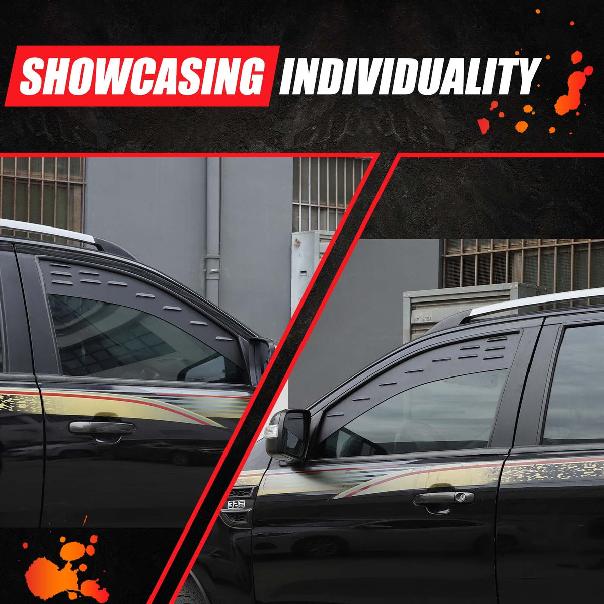 Alloy Front Row Window Vent Louvers Shutter Trim for Ford Ranger T7 T8 2015-2022 10