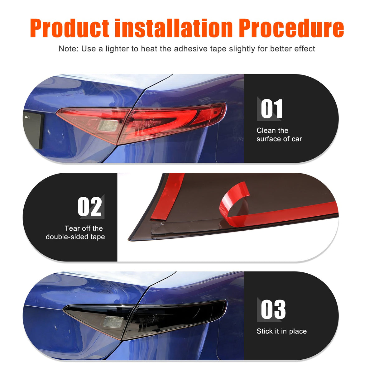 Four Smoked Covers Rear Tail Light Blackout Molded For Alfa Romeo Giulia 2017-22 23