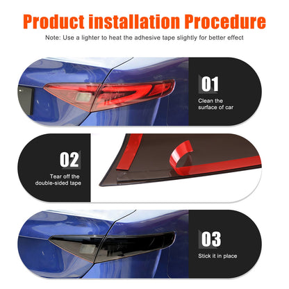 Four Smoked Covers Rear Tail Light Blackout Molded For Alfa Romeo Giulia 2017-22 23