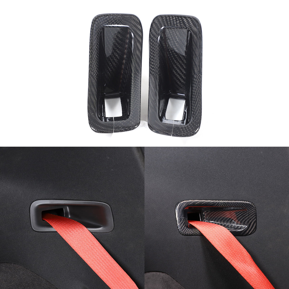 Real Carbon Fiber Seat Safety Belt Button Cover Trim For Corvette C8 20-26 US 10