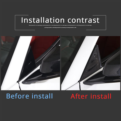 Real Carbon Window Triangle Cover Trim For Corvette C8 Stingray Z06 Z51 Exterior 4