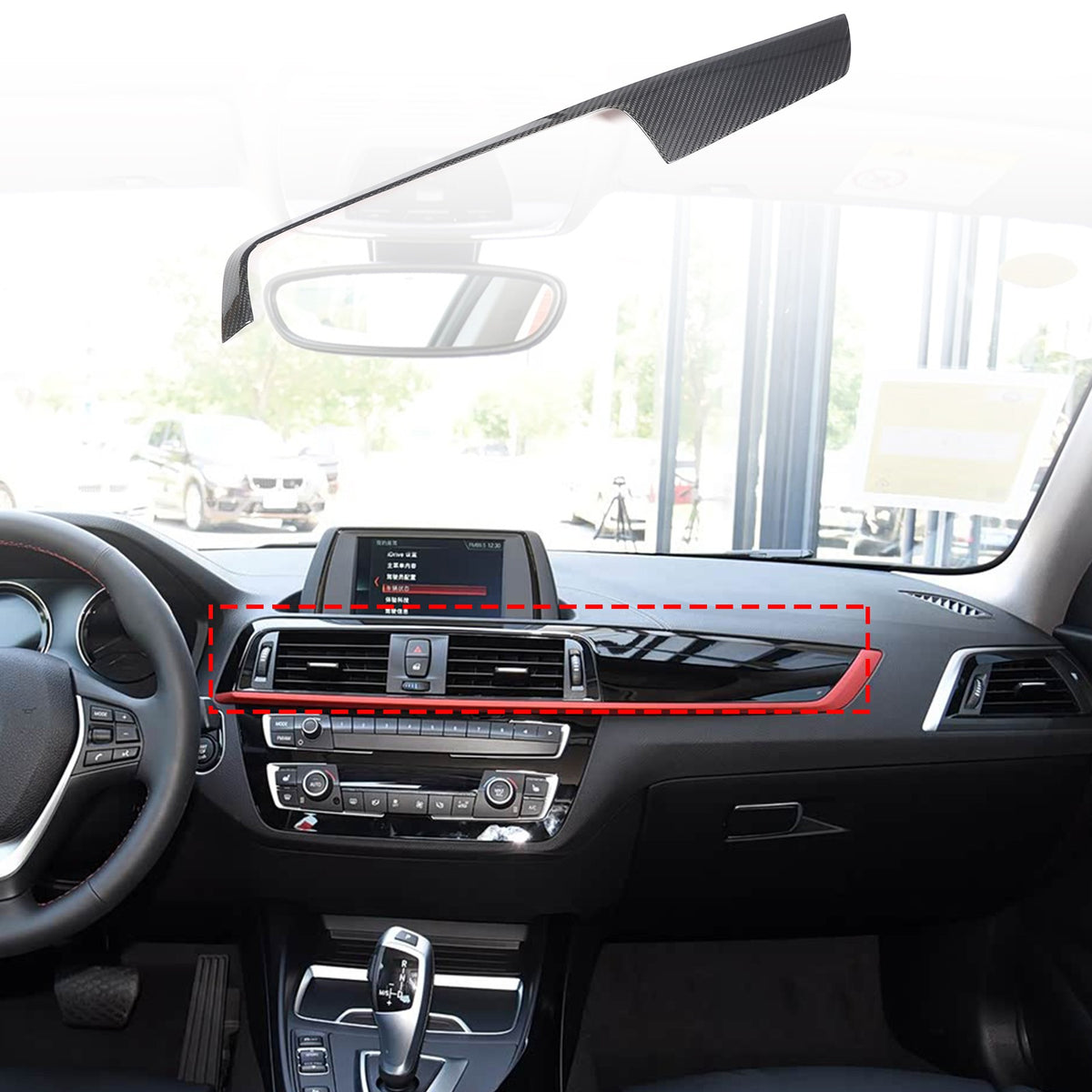 Real Carbon Fiber Dashboard Panel Trim For BMW 1 2 Series F20/F21/F22/F23 17-19 1