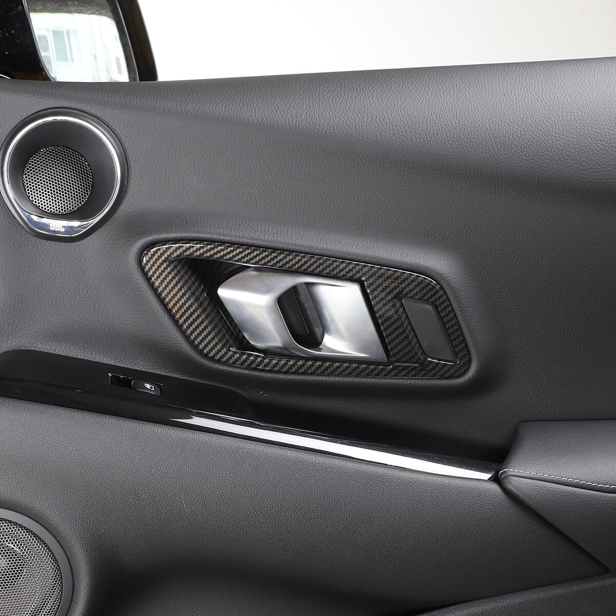ABS Carbon Fiber Interior Door Handle Cover Trim Frame For Toyota Supra 19-24 3