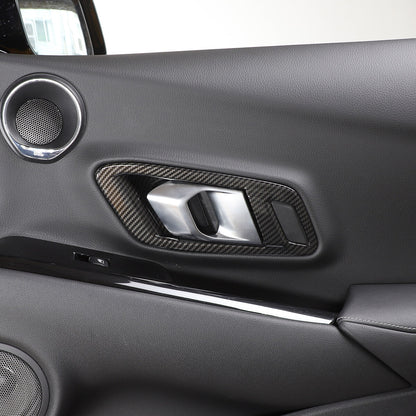 ABS Carbon Fiber Interior Door Handle Cover Trim Frame For Toyota Supra 19-24 3