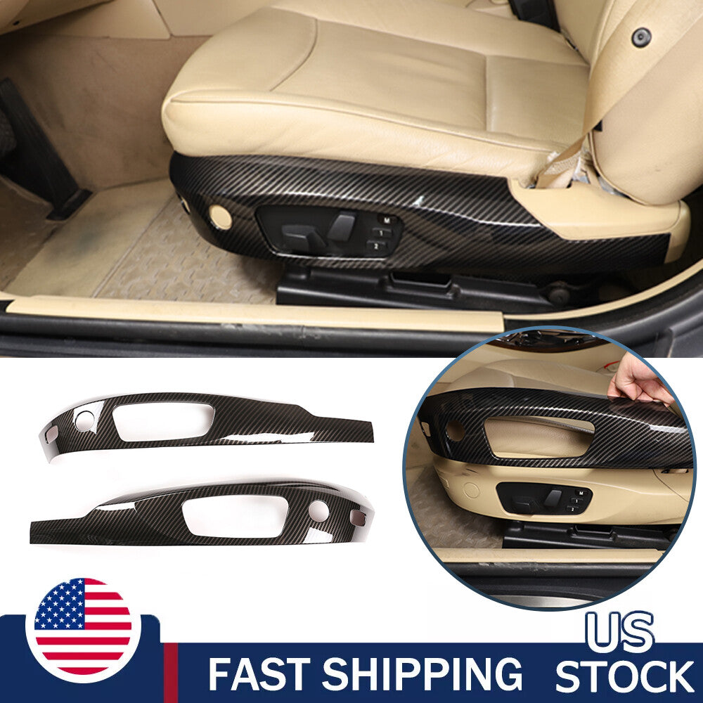 ABS Carbon Seat Adjustment Button Trim Cover For BMW 3-Series E90 E91 E92 05-12 1