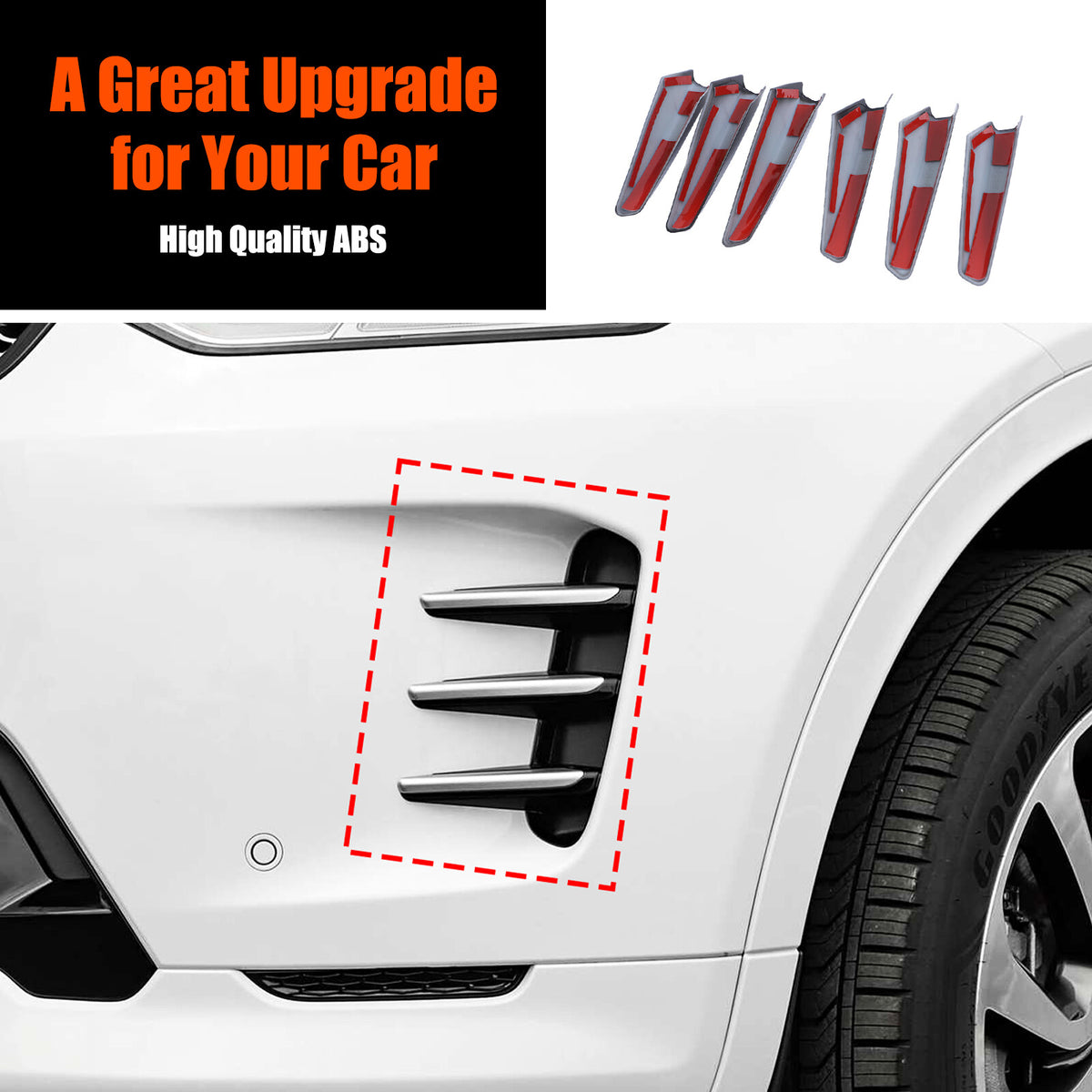 Carbon Front Fog Lamp Light Upper Strip Trim For LR Discovery Sport L550 24+ US 15