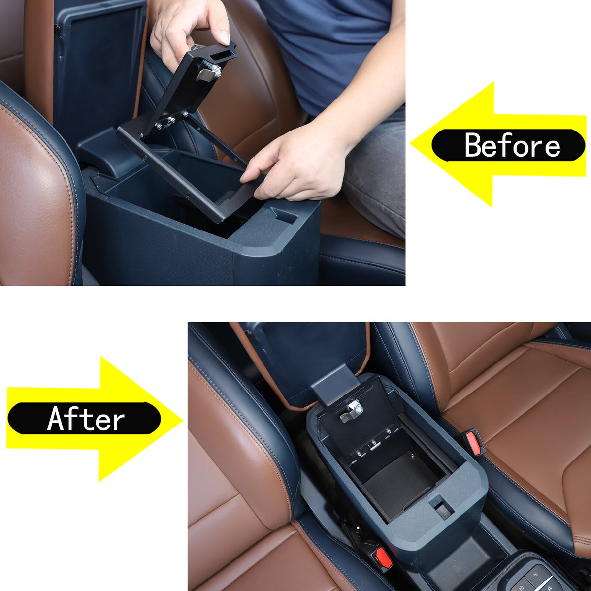 Interior Console Lock Security Storage Vault Safe Box For Ford Maverick 2022 19
