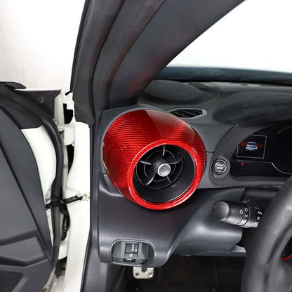 Red Carbon Fiber Dashboard Side Air Outlet Vent Cover Trim For Subaru BRZ 2022 9