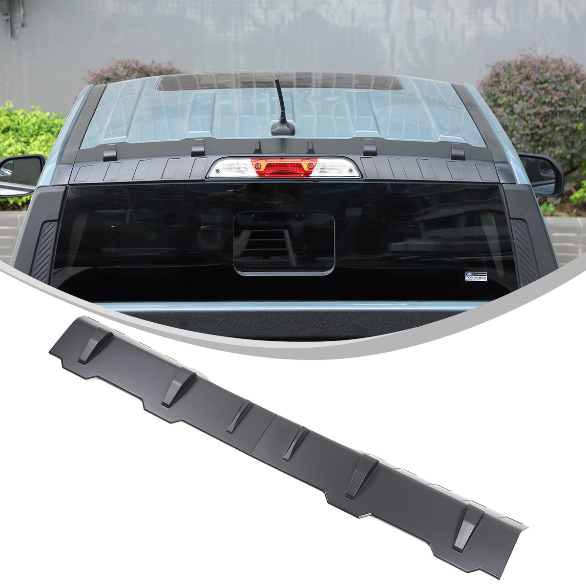Matte Black ABS Roof Rear Spoiler Trim For Ford Maverick 2022+ 1