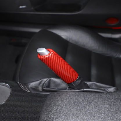 Red Carbon Fiber ABS Parking Brake Lever Sleeve Trim For Corvette C6 2005-2013 14