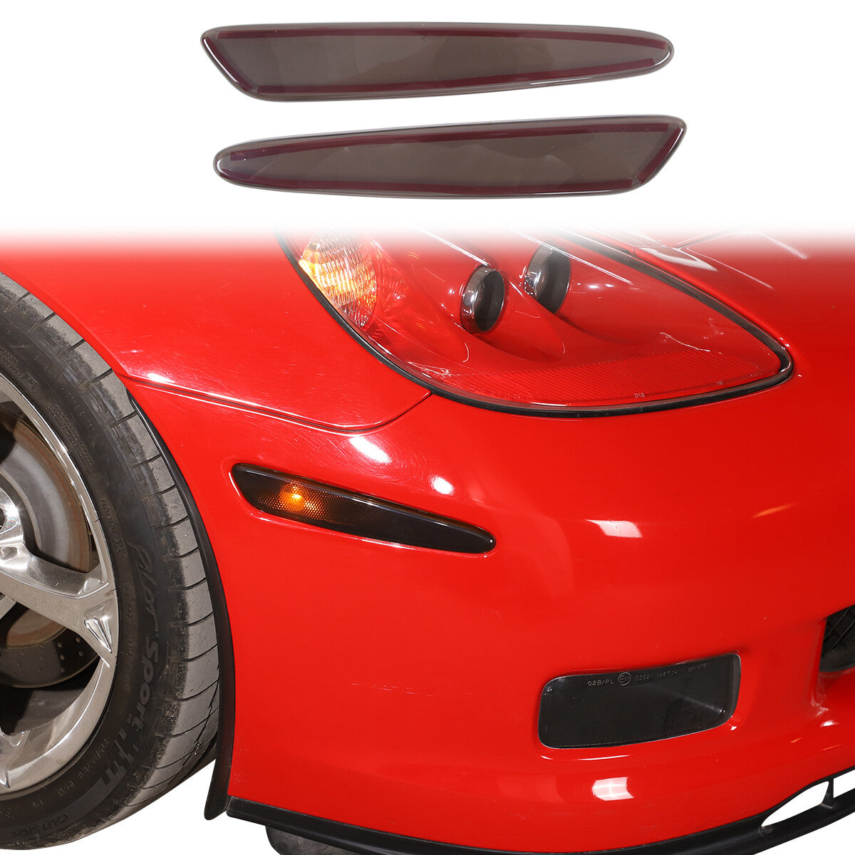 Smoked Black Front Headlight & Rear Tail Light Cover Trim For Corvette C6 05-13 26