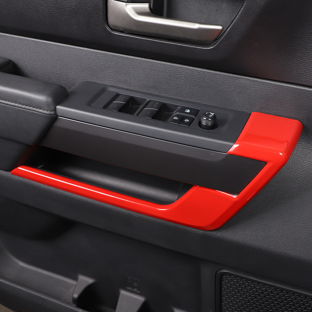 For Toyota Tundra 2022-2026 Window Lift Botton Trim Frame ABS Red 4PCS US 6