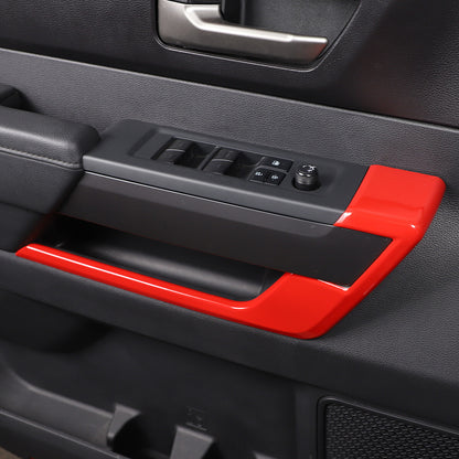 For Toyota Tundra 2022-2026 Window Lift Botton Trim Frame ABS Red 4PCS US 6