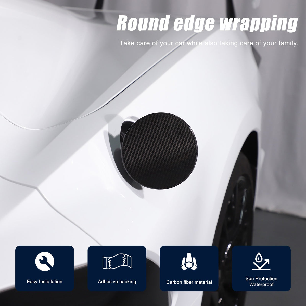 Replacement Real Carbon Fiber Fuel Tank Cap Cover For Corvette C8 2020+ 9