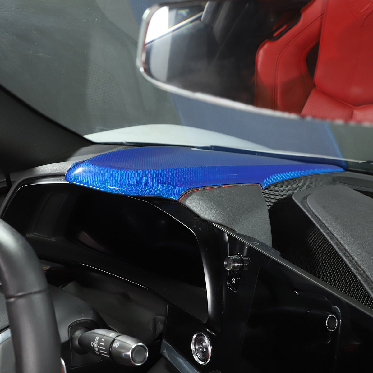 Blue Real Carbon Fiber Full Interior Set Decor Trim Kit for Corvette C8 20-25 - Variants 1-5 44