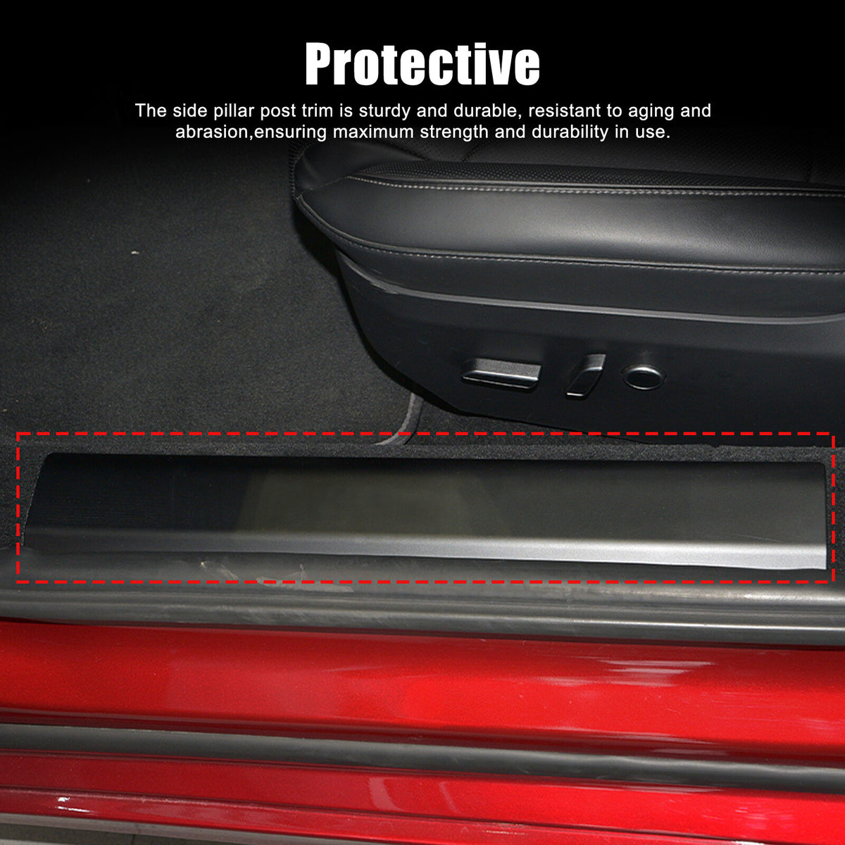 Matte Carbon Fiber Interior Door Sill Plate Guard Cover For Tesla Model S 2023+ 12