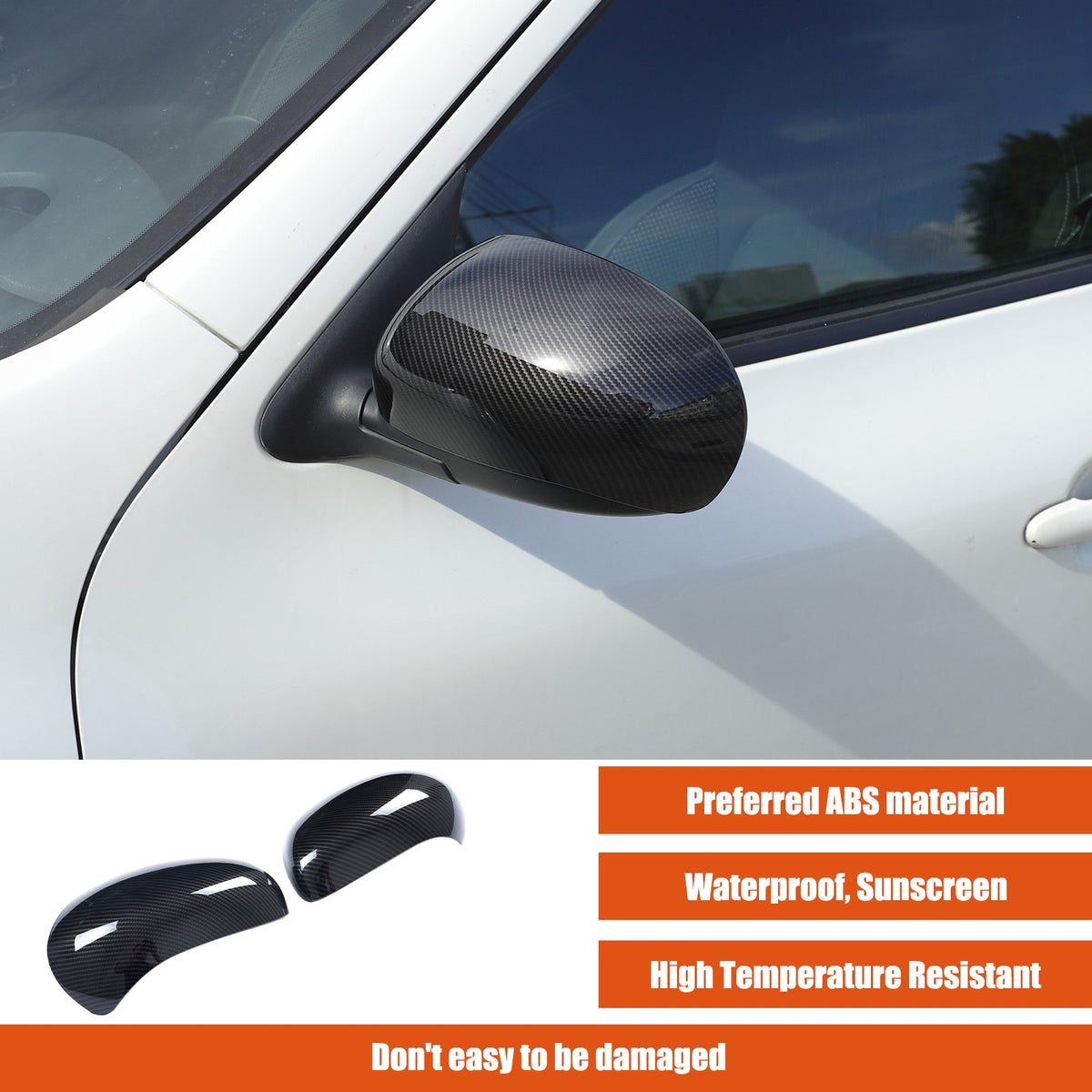 Carbon Fiber ABS Full Wrap Exterior Side Mirror Cover For Nissan Juke2010-2014 10