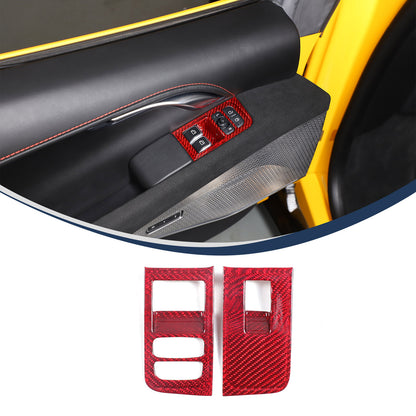 Red Real Carbon fiber Window Lift Switch Button Trim For Lotus EMIRA 2021-2025 15
