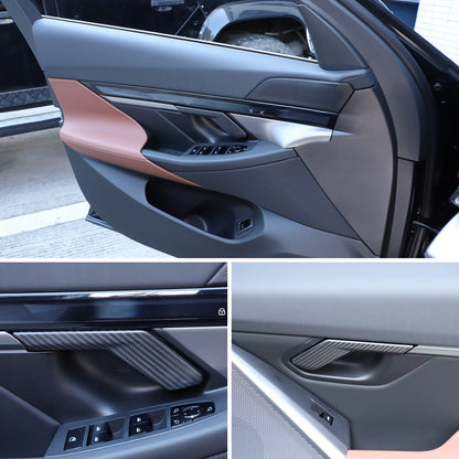 Matte Real Carbon Fiber Inner Door Handle Cover Trim For BMW 5 Series G60 2024+ 4