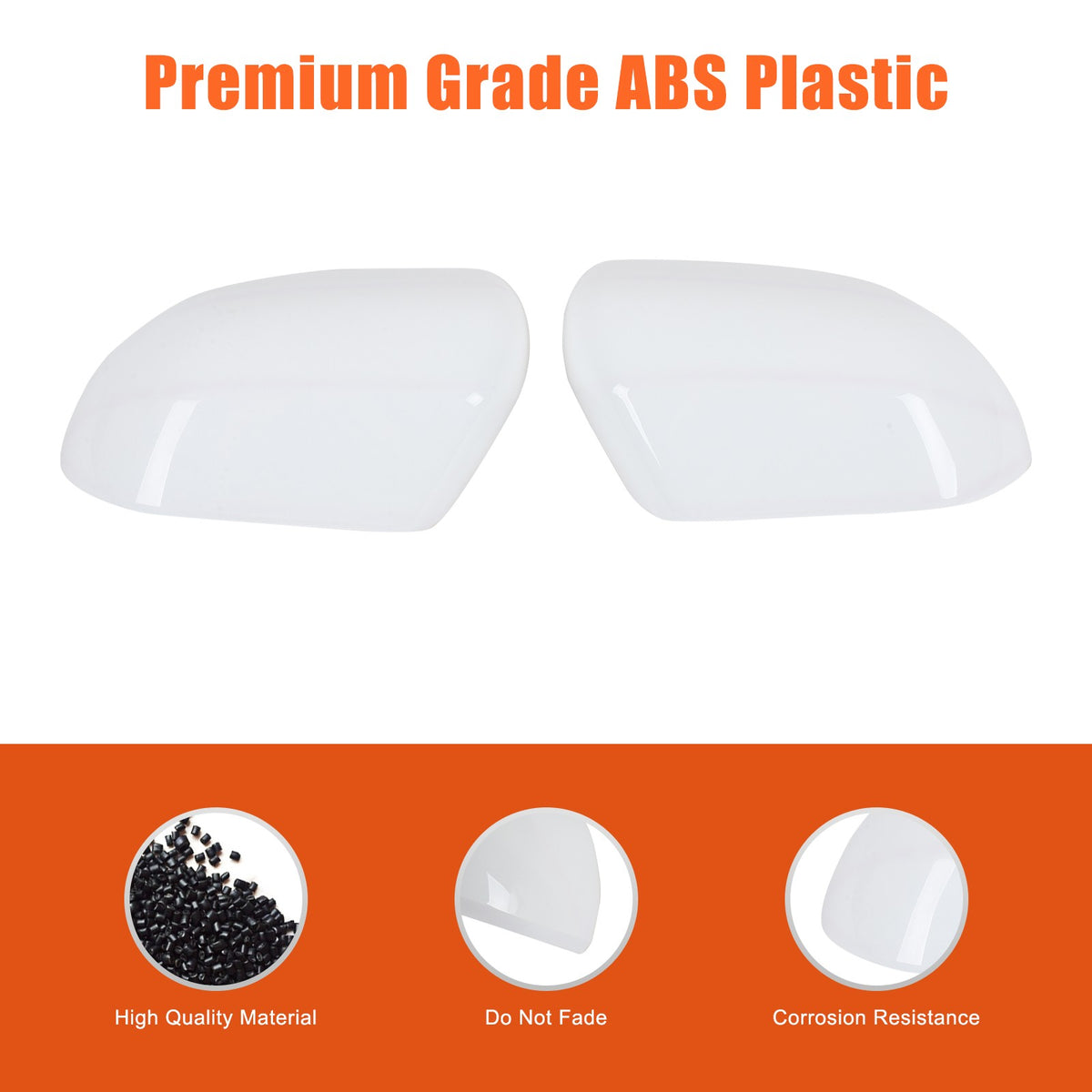 White ABS Exterior Rearview Mirror Cover Trim For Toyota Tundra/Sequoia 2022+ US 11