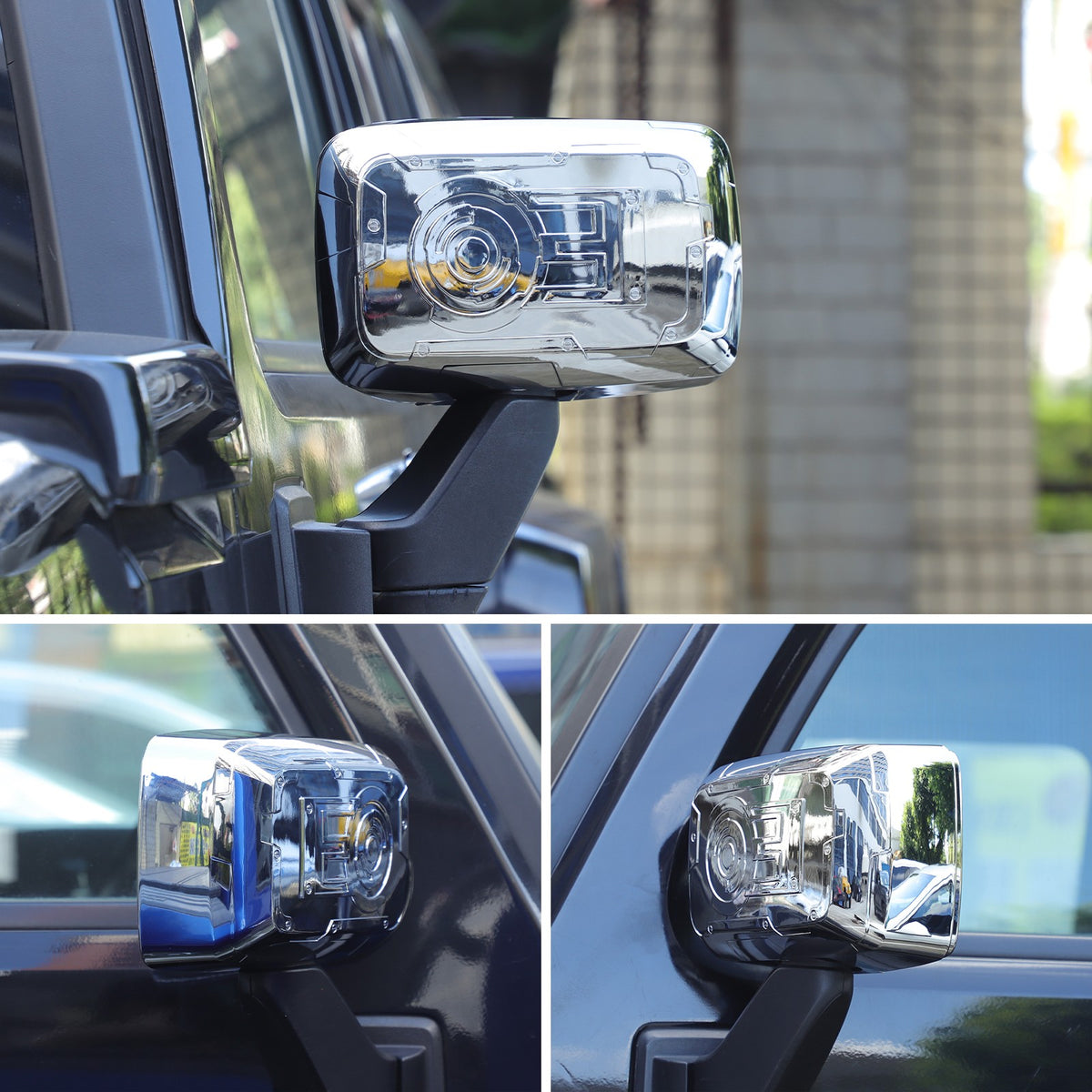Mech Style Silver ABS Side Mirror Trim Cover For Hummer H3 2005-2009 US 4