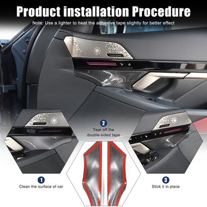 Real Carbon Fiber Interior Door Handle Cover Trim For BMW 5 Series G60 i5 2024+ 16