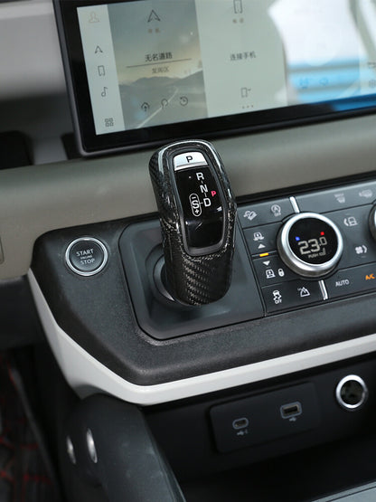 For Land Rover Defender 110 2020-21 Real Carbon Fiber Gear Shift Head Cover Trim 7