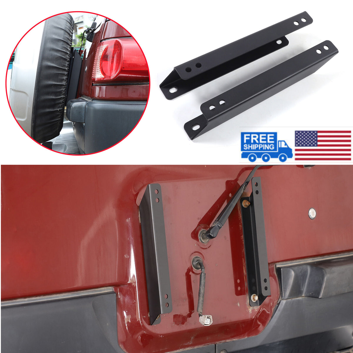 Spare Rear Tire Carrier Tailgate Bracket BACK BRACE For Toyota FJ Cruiser US 1
