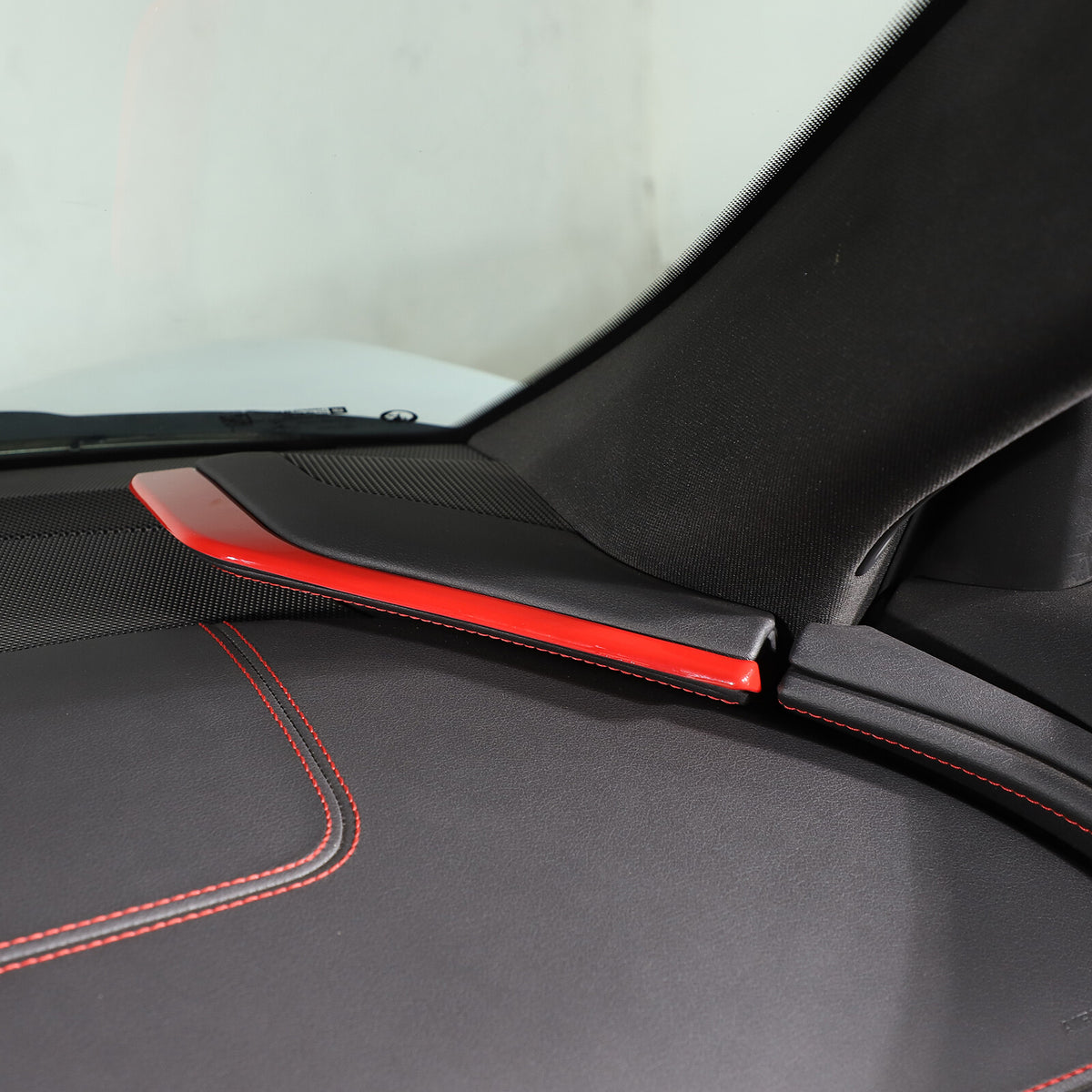 ABS Red Console Side Dashboard Trim Strips For Corvette C8 Stingray 2020-25 15