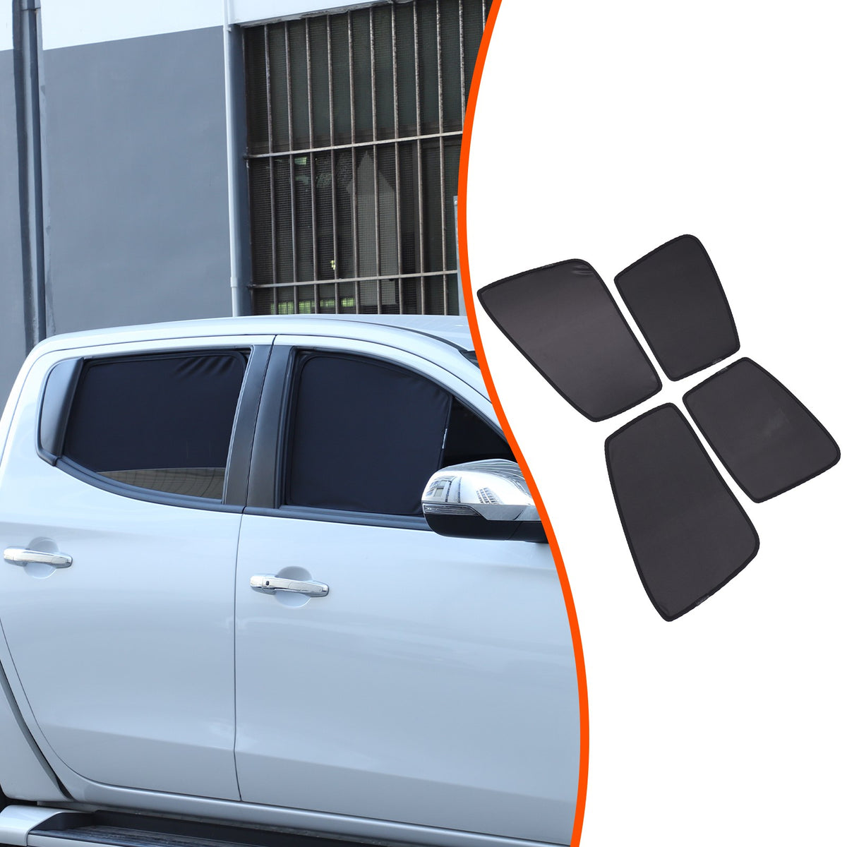 Front Rear Window Sun Shade Cover Mesh Shield For Mitsubishi L200 Triton 2015-23 12