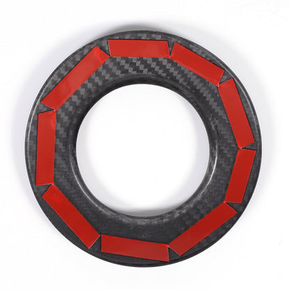 Real Carbon Fiber Steering Wheel Center Logo Ring Cover For 2005-13 Corvette C6 10