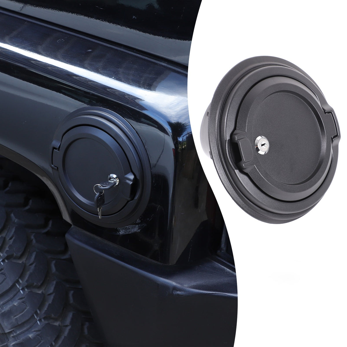 ABS+Aluminum Fuel Tank Lock Cover Trim Cap For Hummer H3 2005-2009 2