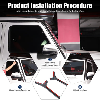 Real Carbon Fiber Window Triangle A-Pillar Cover For Benz W463 G550 G63 19-23 9