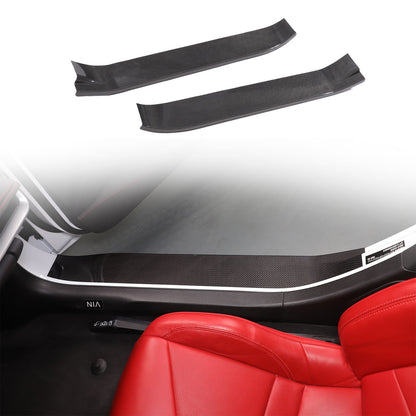 Real Carbon Fiber Full Wrapped Exterior Door Sill Plate Trim For Corvette C8 US 22